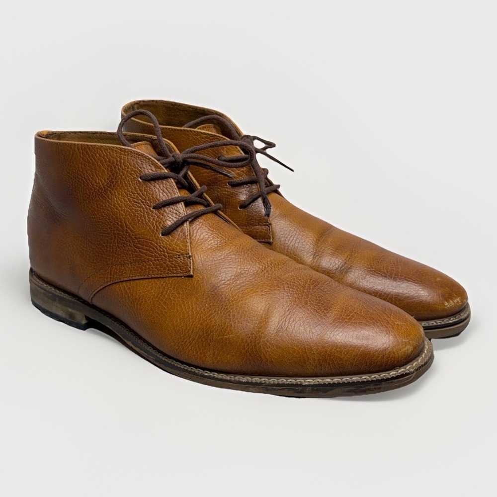 Carlo Morandi Brown Leather Chukka Boots Mens 11 Lace Up Casual Dress Shoes